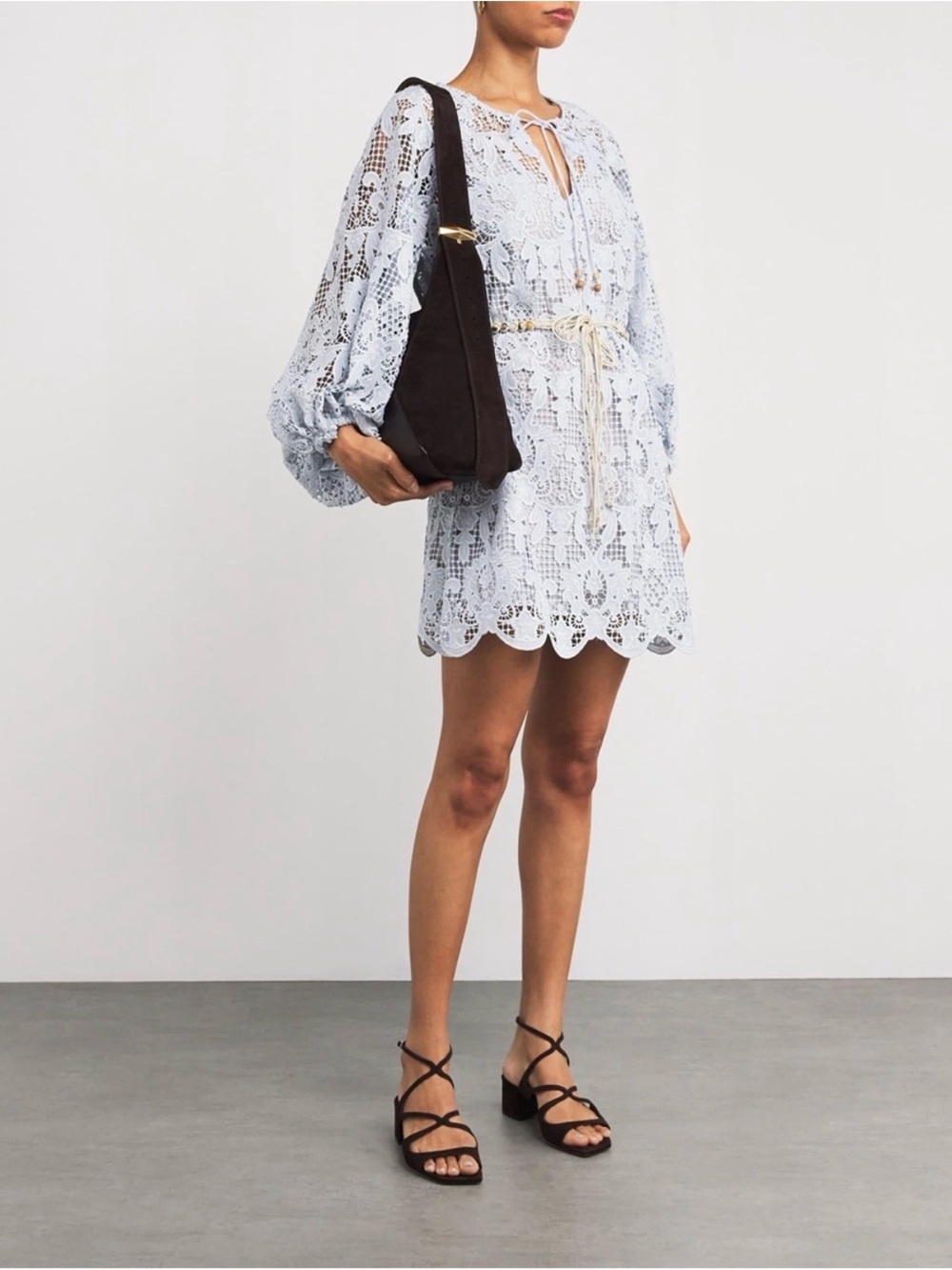 Zimmermann Pale Blue Lace Tunic with Rope Detail AU 1/ US small 2-4